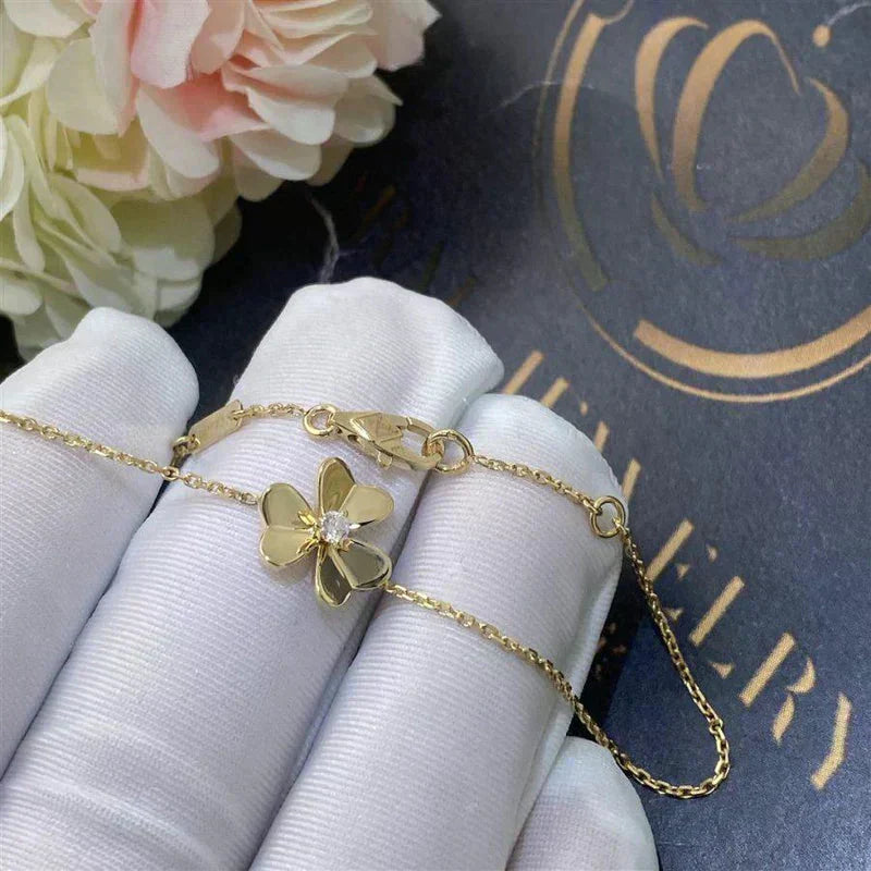 [Angela Jewellery]FRIVOLE GOLD FLOWER PINK MALACHITE BRACELET