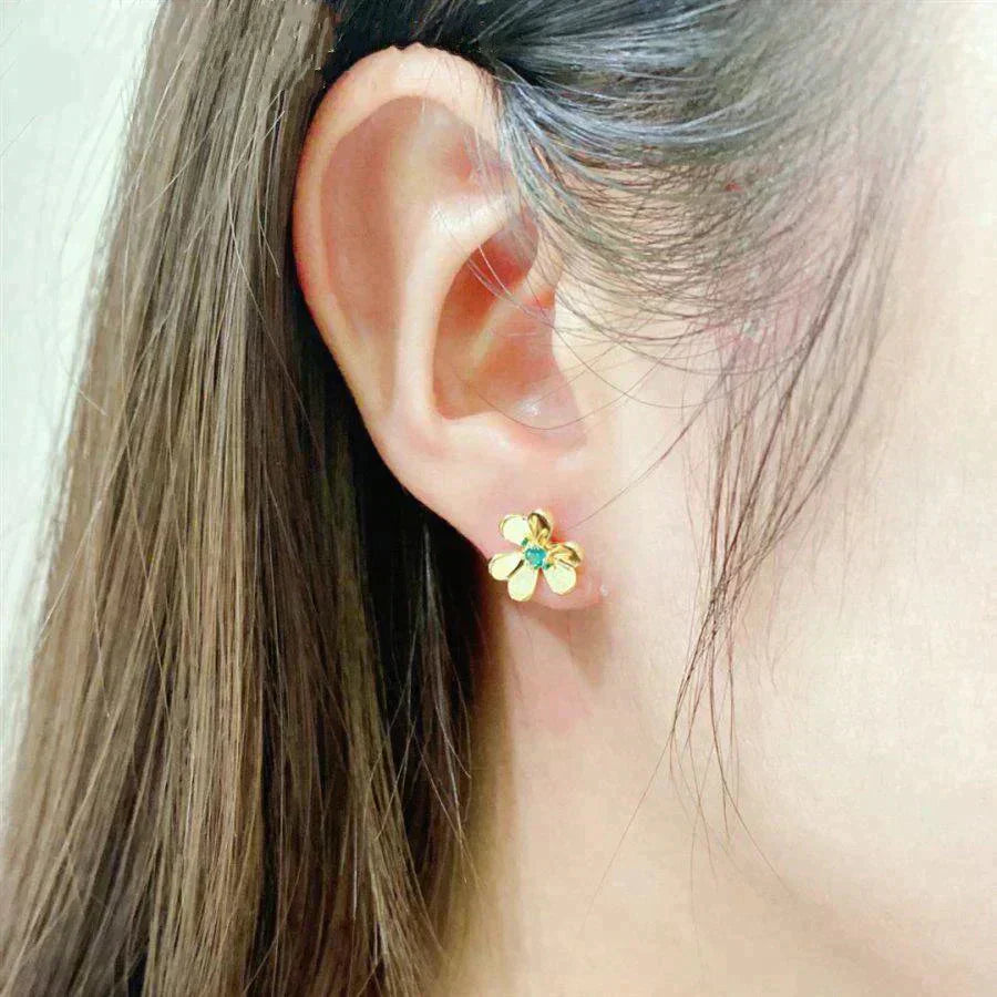 [Angela Jewellery]FRIVOLE  FLOWER MALACHITE EARRINGS