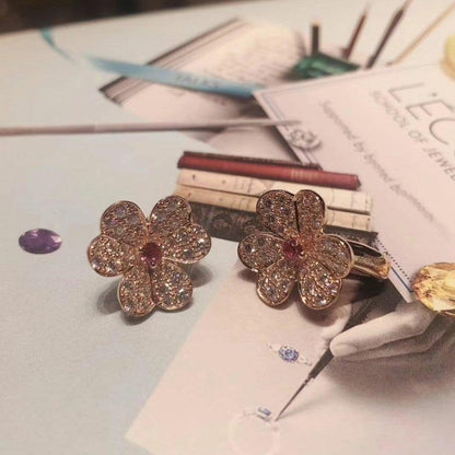 [Angela Jewellery]FRIVOLE PINK GOLD FLOWER DIAMOND EARRINGS