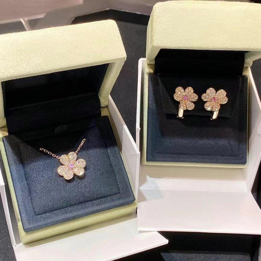 [Angela Jewellery]FRIVOLE ROSE GOLD FLOWER DIAMOND NECKLACE