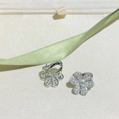 [Angela Jewellery]FRIVOLE SILVER FLOWER DIAMOND EARRINGS