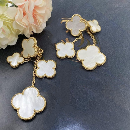 [Angela Jewellery]CLOVER EARRINGS WHITE MOP 4 MOTIFS GOLD