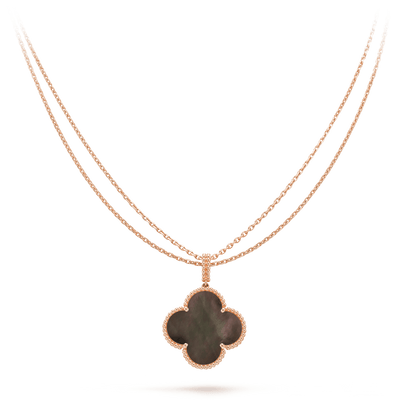 [Angela Jewellery]CLOVER 25MM GOLD DARK MOP BIG CLOVER NECKLACE