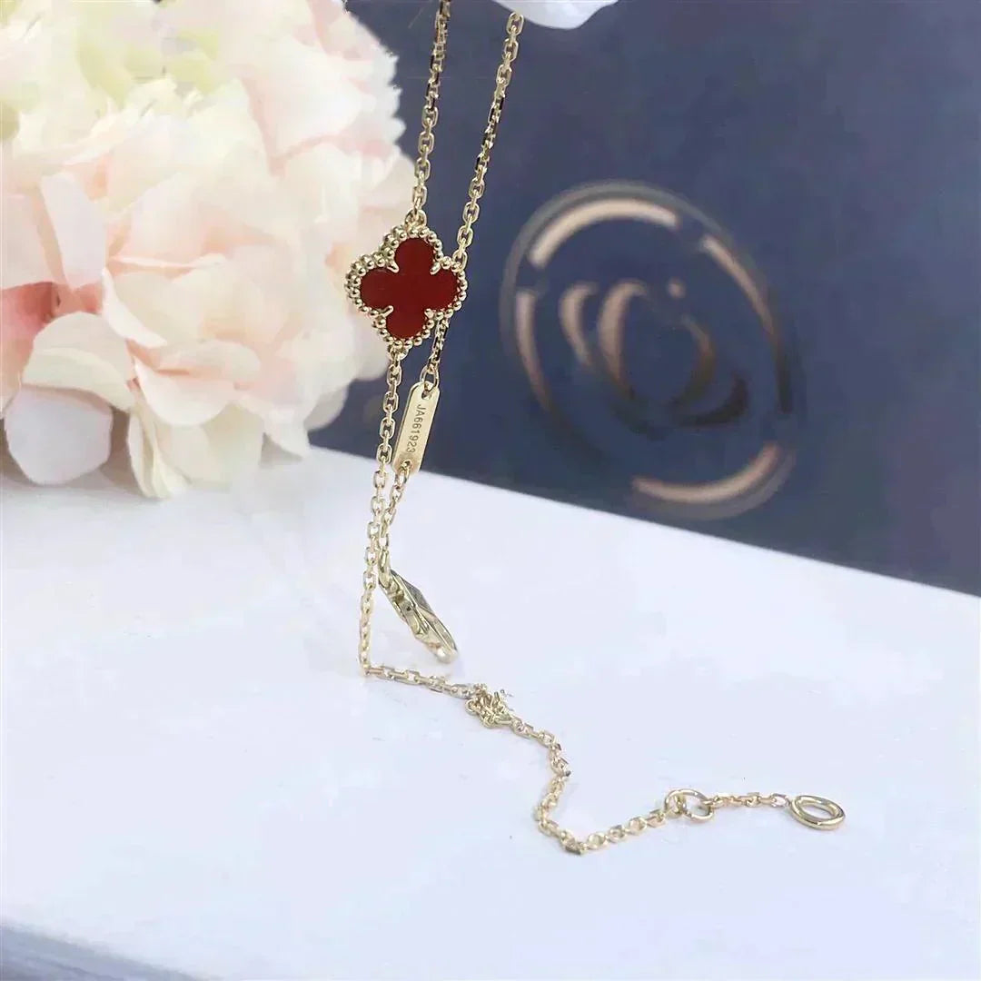[Angela Jewellery]CLOVER  CARNELIAN SINGLE FLOWER BRACELET