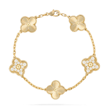 [Angela Jewellery]CLOVER BRACELET 5 MOTIFS GOLD DIAMOND