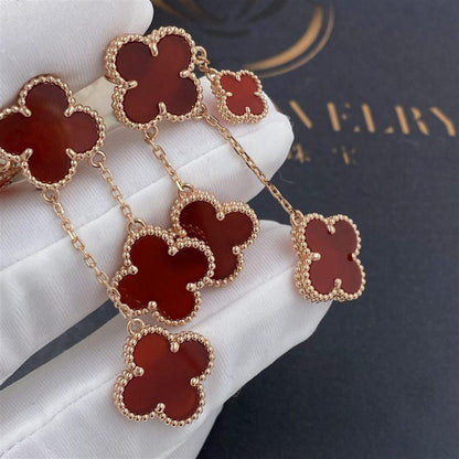 [Angela Jewellery]CLOVER EARRINGS CARNELIAN 4 MOTIFS PINK GOLD