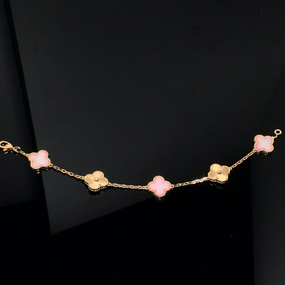 [Angela Jewellery]CLOVER BRACELET 5 MOTIF PINK AND PINK GOLD