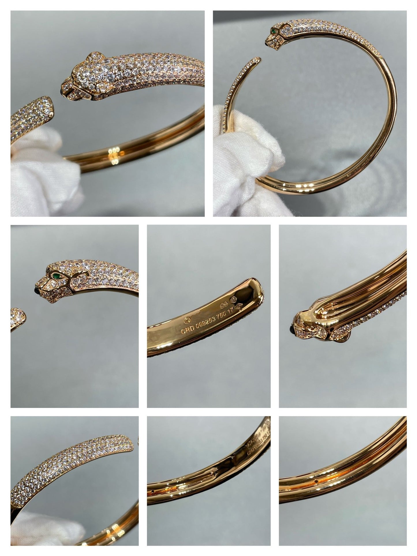 [Angela Jewellery]PANTHERE FULL DIAMOND OPEN BRACELET