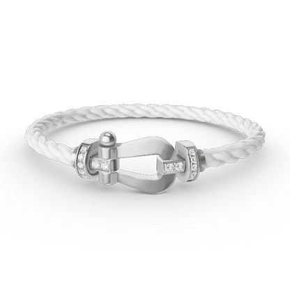 [Angela Jewellery]FORCE LARGE HORSESHOE HALF DIAMOND BRACELET SILVER